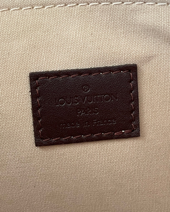 Preloved Authentic Louis Vuitton Monogram Mini Lin Marjorie shoulder bag in burgundy cloth with leather trim