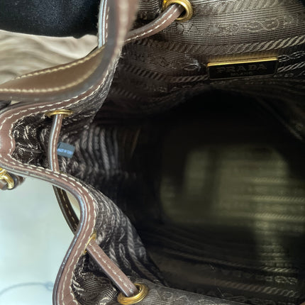 Preloved Prada  2021 Logo Jacquard Bucket Bag