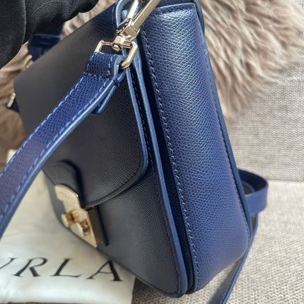 Preloved Authentic Furla Metropolis Small Shoulder Bag Navy Blue