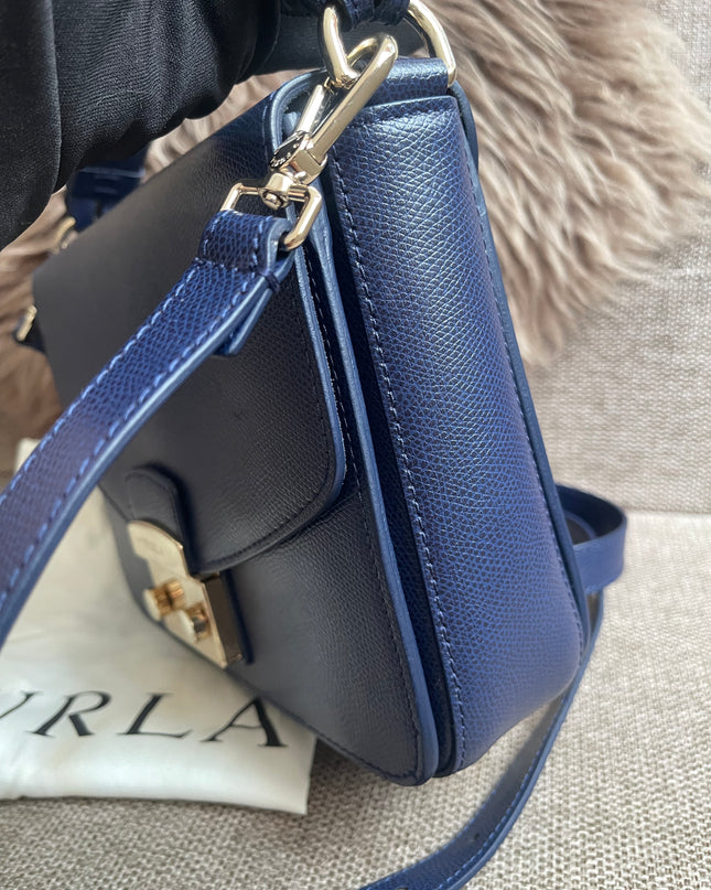 Preloved Authentic Furla Metropolis Small Shoulder Bag Navy Blue