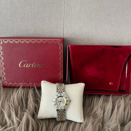 Preloved Authentic Rank A Cartier 21 Must de Cartier Watch 16.5cm