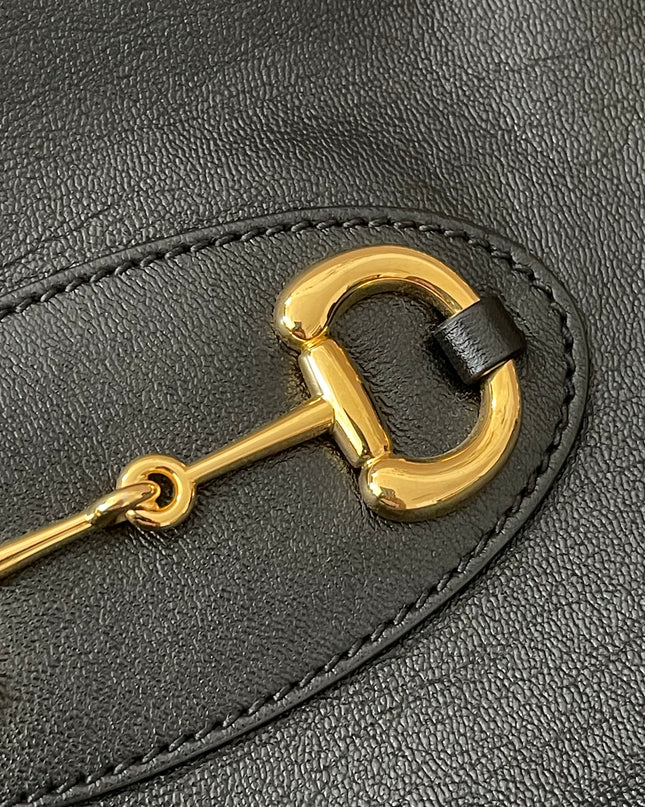 Preloved Authentic Rank A Gucci Horsebit 1955 tote bag in black leather