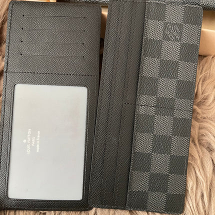Preloved Authentic Rank A- Louis Vuitton Damier Graphite long wallet with removable insert