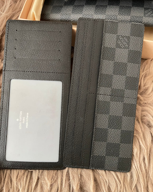 Preloved Authentic Rank A- Louis Vuitton Damier Graphite long wallet with removable insert