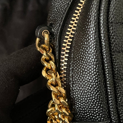 Preloved Authentic Saint Laurent Mini Lou Camera Bag in black quilted leather with gold-tone hardware
