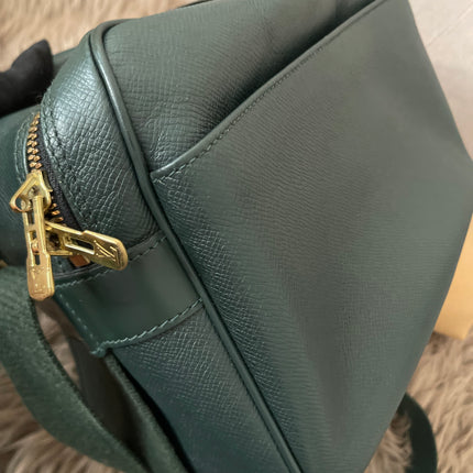 Preloved Authentic Louis Vuitton Green Taiga Leather Reporter PM Messenger Bag