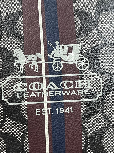 Preloved Authentic Coach Signature Varsity Stripe Flight Crossbody Bag