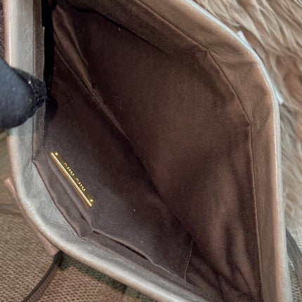 Preloved Autehntic Miu Miu Ruffle Crossbody Bag – Taupe