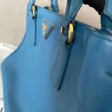 Preloved Authentic Prada Light Blue Galleria Tote Bag