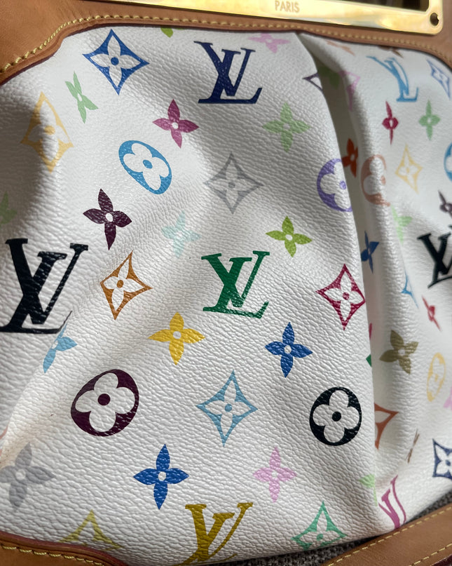 Preloved Authentic Louis Vuitton Monogram Multicolore Judy MM – White