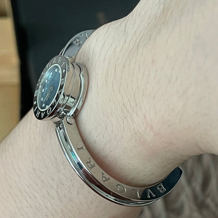 Preloved Authentic Bvlgari B.zero1 Watch 22mm stainless steel case, a blue mother-of-pearl dial with diamond