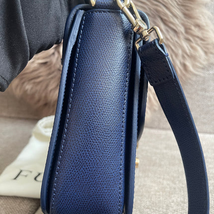 Preloved Authentic Furla Metropolis Small Shoulder Bag Navy Blue