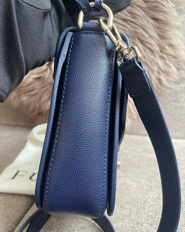 Preloved Authentic Furla Metropolis Small Shoulder Bag Navy Blue