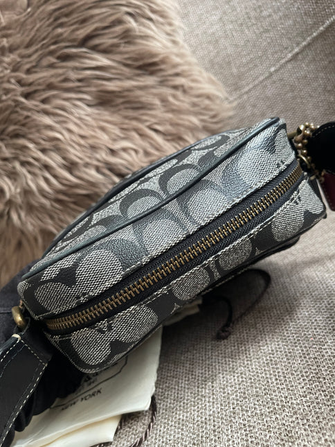 Preloved Authentic Coach Signature Varsity Stripe Flight Crossbody Bag