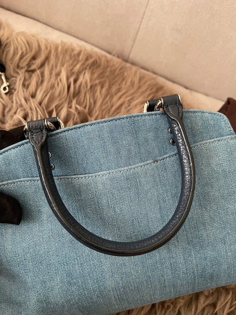 Authentic Preloved Coach Mini Lillie Carryall (Denim Multi)