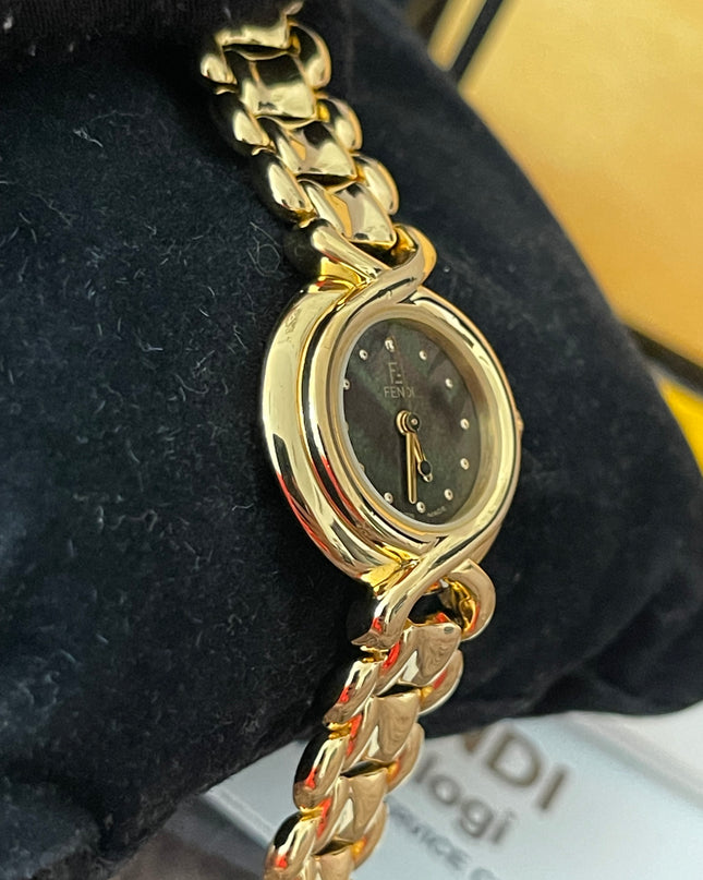 Preloved Authentic Fendi Mother of Pearl Gold Watch