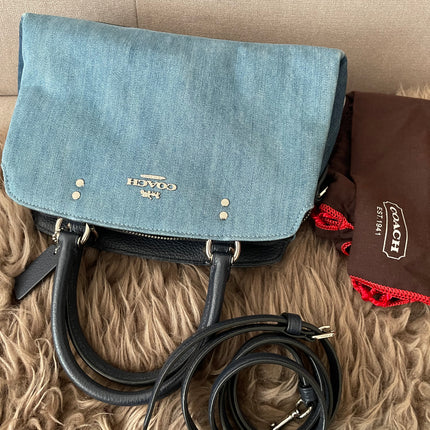 Authentic Preloved Coach Mini Lillie Carryall (Denim Multi)