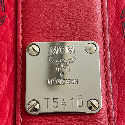 Preloved Authentic MCM Visetos Reversible Liz Shopper Tote – Ruby Red