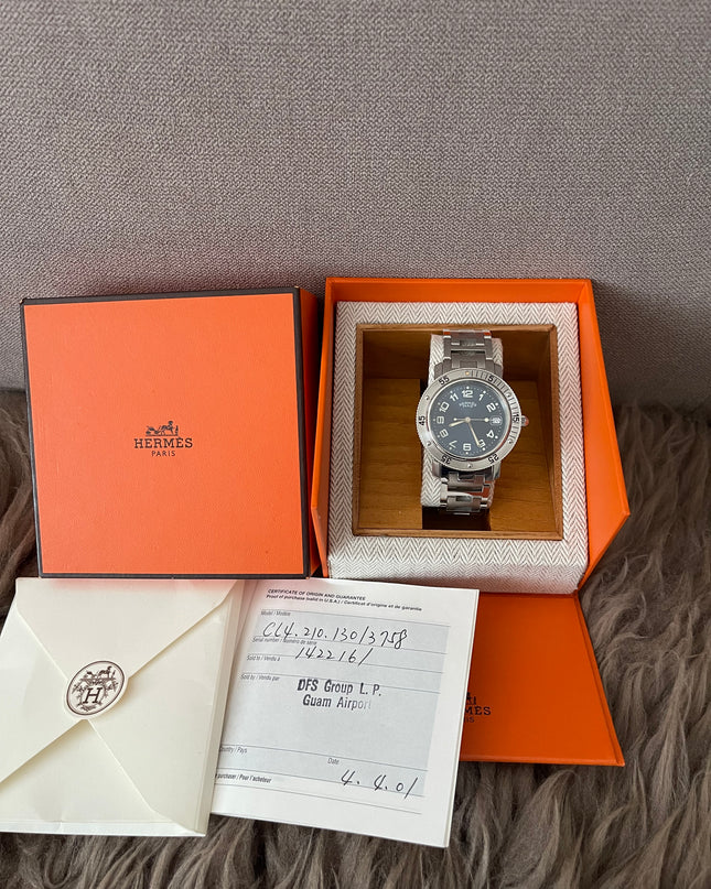 Preloved Authentic Rank A Hermes Clipper CL7.710 38mm Watch