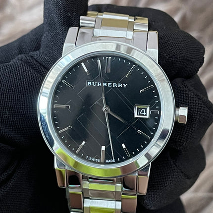 Preloved Authentic Rank N Burberry The City BU9001 stainless steel watch with a black dial.