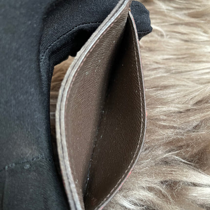 Pre-Owned Louis Vuitton Card Holder Damier Ebene Canvas