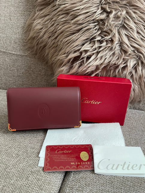 Preloved Authentic Cartier Must de Cartier Long Wallet in Bordeaux