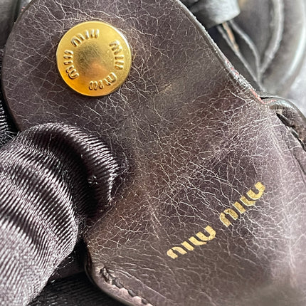 Preloved Authentic Miu Miu Coffer Bag – Slate Blue Distressed Leather