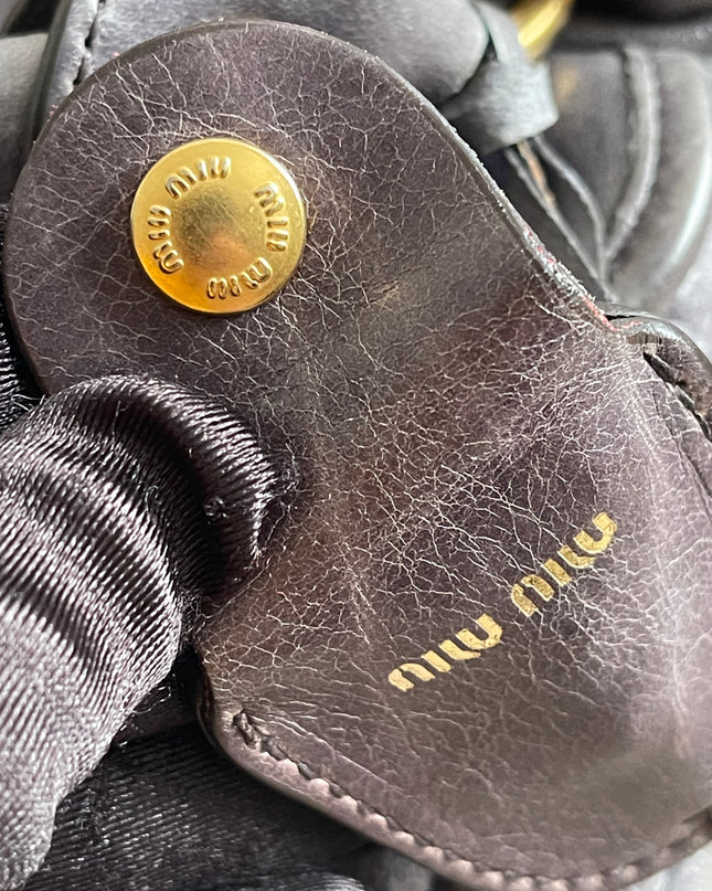 Preloved Authentic Miu Miu Coffer Bag – Slate Blue Distressed Leather