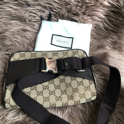 Preloved Gucci Waist Belt Bag GG Canvas