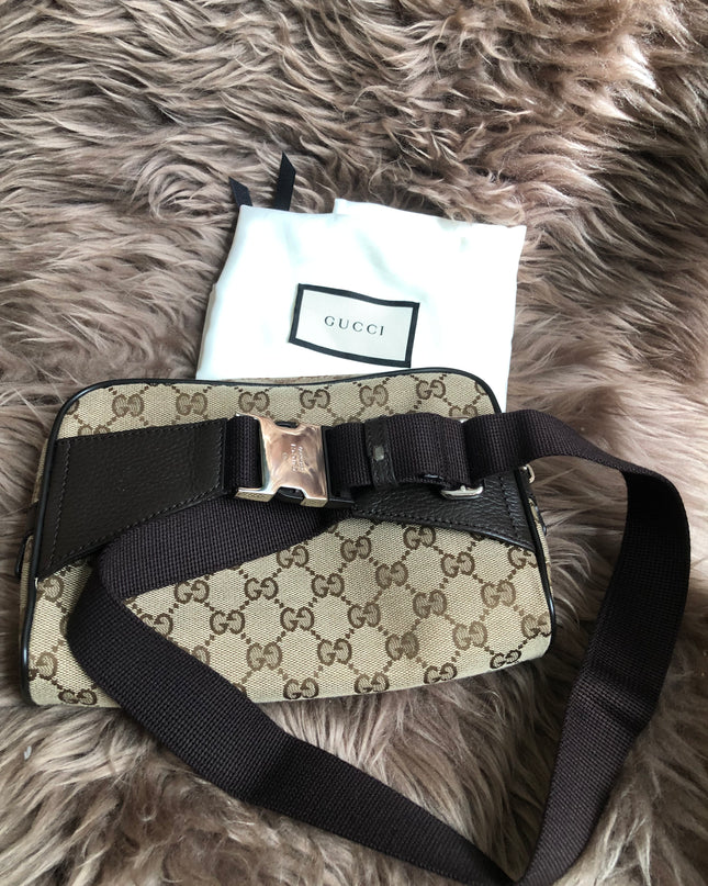 Preloved Gucci Waist Belt Bag GG Canvas