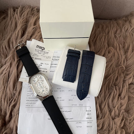 Preloved Authentic Rank A PHILIP STEIN MEN'S SIGNATURE MULTIFUNCTION QUARTZ WATCH w/extra strap