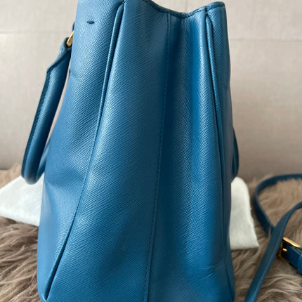Preloved Authentic Prada Light Blue Galleria Tote Bag