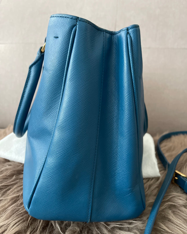 Preloved Authentic Prada Light Blue Galleria Tote Bag