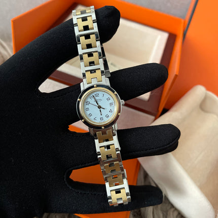 Preloved Authentic Hermès Clipper Watch 2 tone