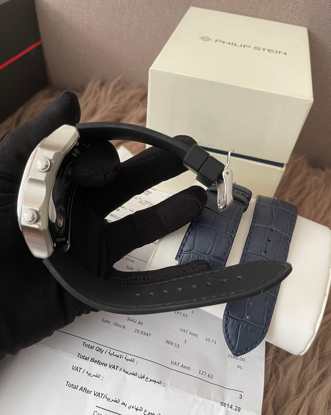 Preloved Authentic Rank A PHILIP STEIN MEN'S SIGNATURE MULTIFUNCTION QUARTZ WATCH w/extra strap