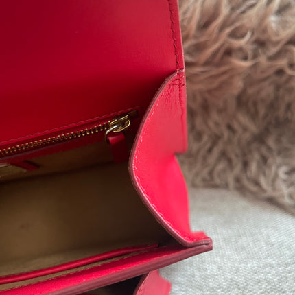 Preloved Authentic MCM Patricia Top Handle Bag – Fiesta Red with Cognac Visetos Panel