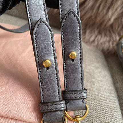 Preloved Authentic Miu Miu Coffer Bag – Slate Blue Distressed Leather