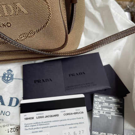 Preloved Prada  2021 Logo Jacquard Bucket Bag