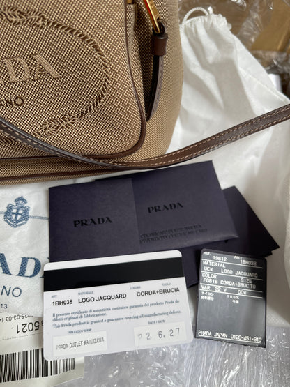 Preloved Prada  2021 Logo Jacquard Bucket Bag