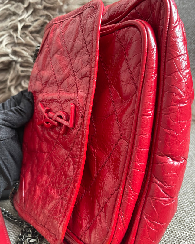 Preloved Authentic Saint Laurent Niki Baby Shoulder Bag — Red