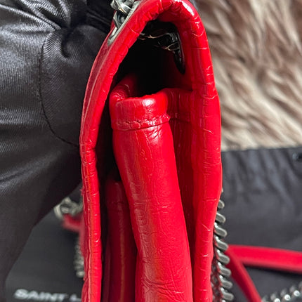 Preloved Authentic Saint Laurent Niki Baby Shoulder Bag — Red