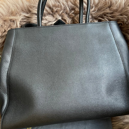 Preloved Fendi 2 Jours Bag Medium in Black w/initial