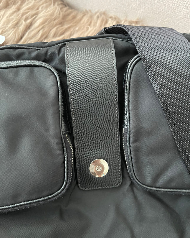 Preloved Authentic  Prada Tessuto Nylon and Saffiano Leather Messenger Bag