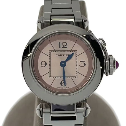 Preloved Authentic Cartier Quartz watch / Miss Pasha / Analog / Stainless steel / Pink / Silver