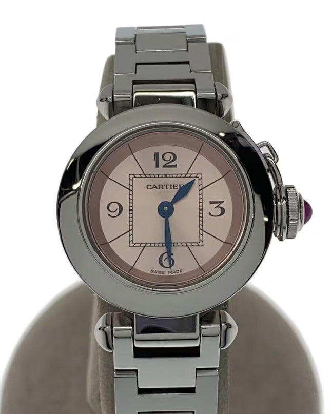 Preloved Authentic Cartier Quartz watch / Miss Pasha / Analog / Stainless steel / Pink / Silver