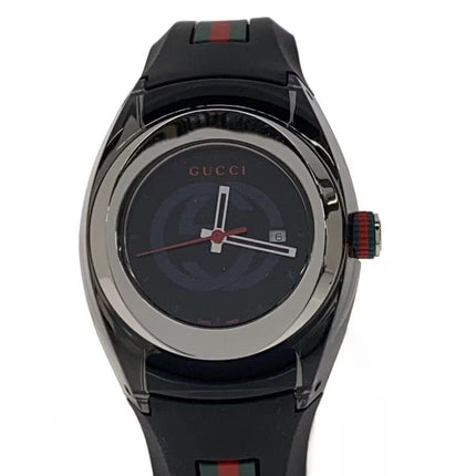 Preloved Authentic GUCCI SYNC/Sherry Line/Wristwatch/Analog/Rubber/BLK/137.3