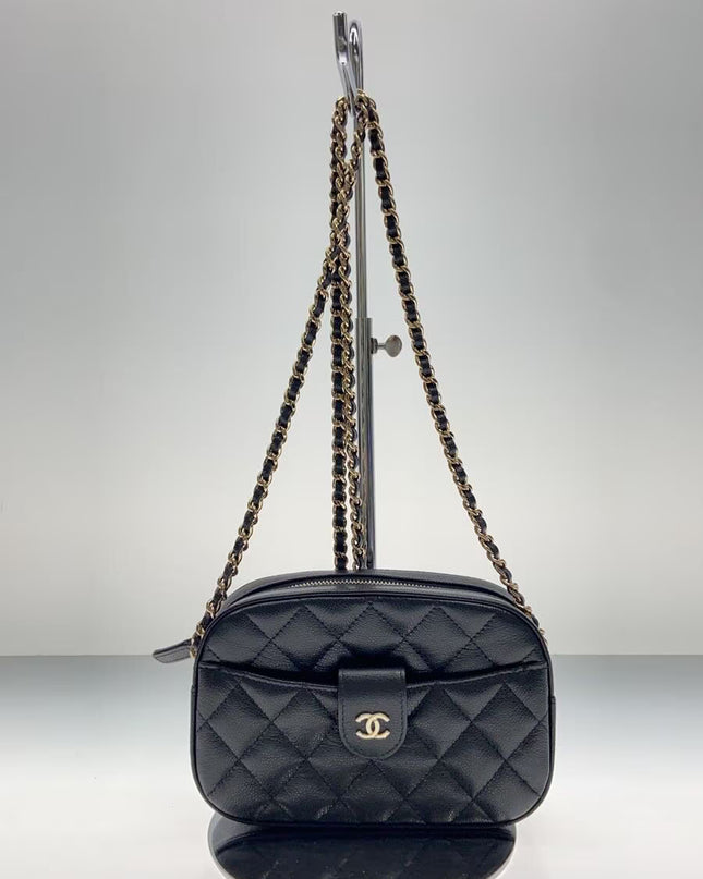 Preloved Authentic Rank A CHANEL Pre-Owned 2021 Matelassé round zip Wallet