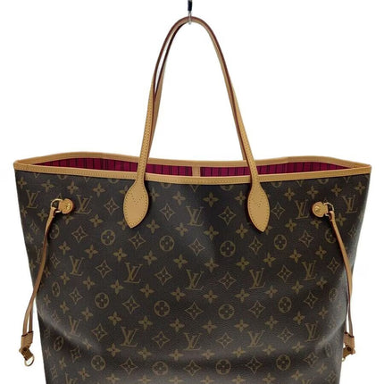 Preloved Authentic LOUIS VUITTON 2) Neverfull GM Monogram Canvas, Fuchsia, PVC, Brown, All-Over Print, M40991