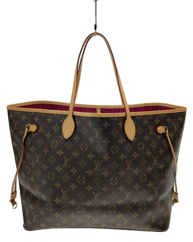Preloved Authentic LOUIS VUITTON 2) Neverfull GM Monogram Canvas, Fuchsia, PVC, Brown, All-Over Print, M40991