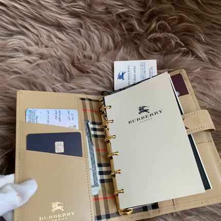 Burberry Brown Nova Check Leather Notebook Cover